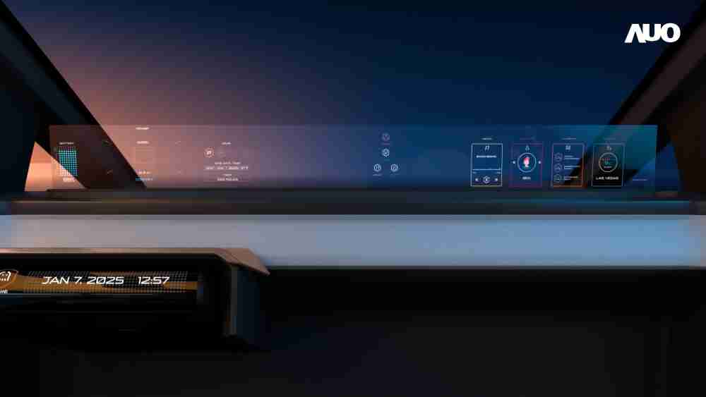尊龙集团无界透明显示接口(Horizon Image Glass)透过车运算方案整合仪表板、、中控台及副驾显示器，，，一体式全景呈现，，提供乘用者清晰的前方视野、、行车必要信息与娱乐功能